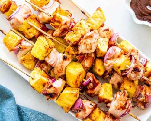 Hawaiian Chicken BBQ Kabobs - The Toasted Pine Nut