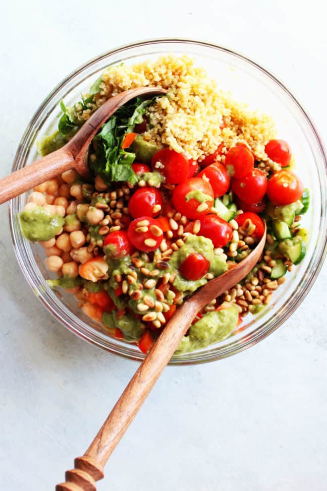 Mediterranean Quinoa Chickpea Salad - The Toasted Pine Nut