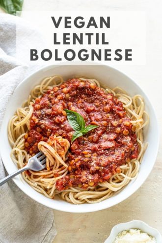 Hearty & Satisfying Vegan Lentil Bolognese - The Toasted Pine Nut