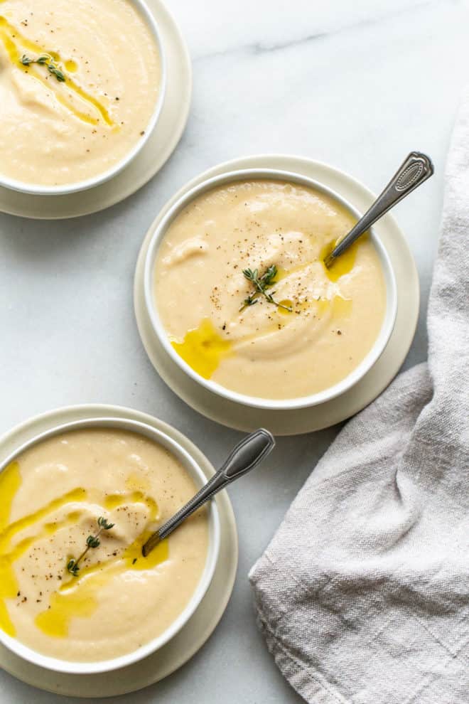 Slow Cooker Cheddar Cauliflower Soup - The Toasted Pine Nut