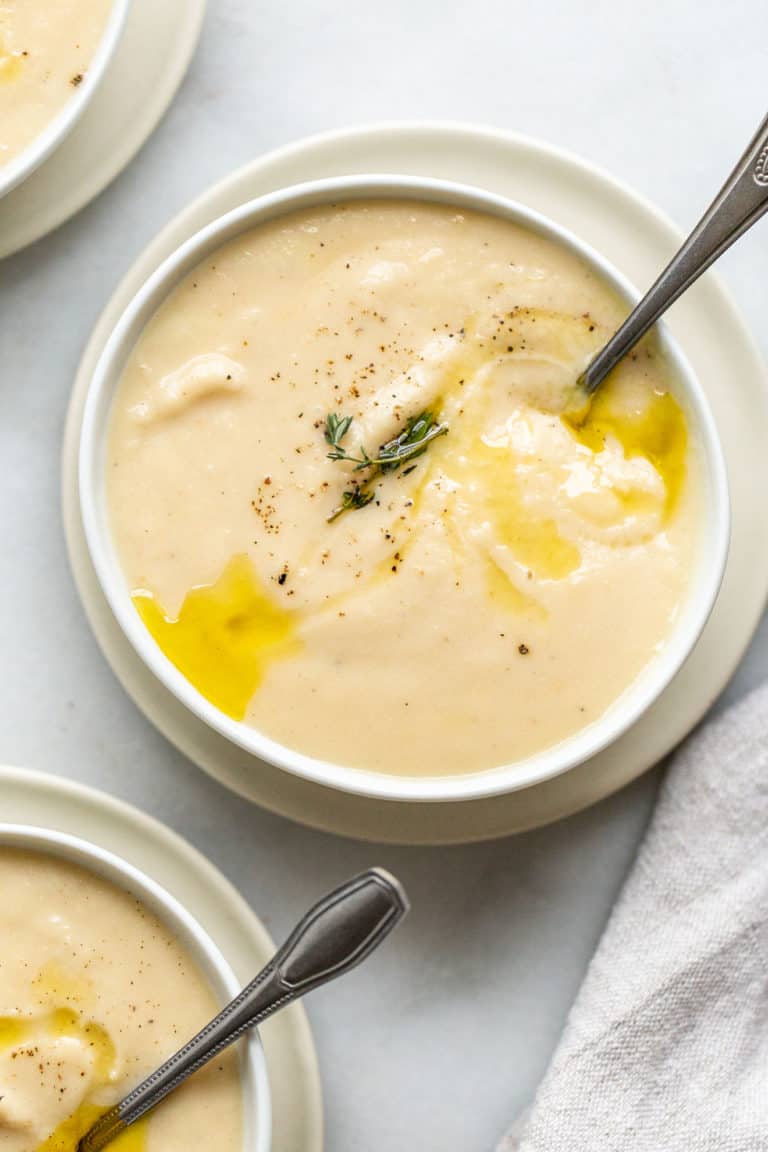 Slow Cooker Cheddar Cauliflower Soup - The Toasted Pine Nut