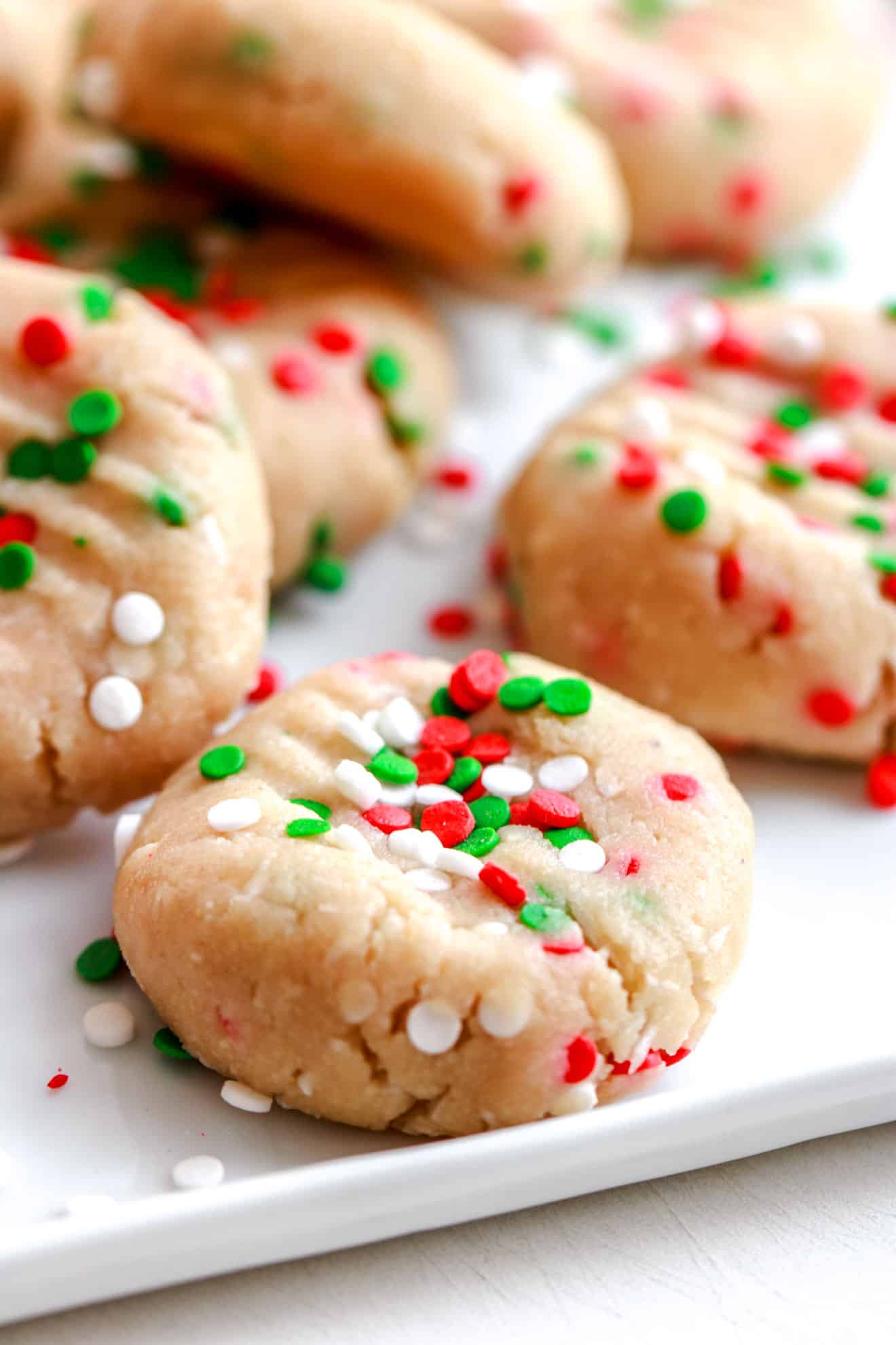 No Bake Christmas Sprinkle Cookies