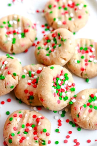 No Bake Christmas Sprinkle Cookies - The Toasted Pine Nut