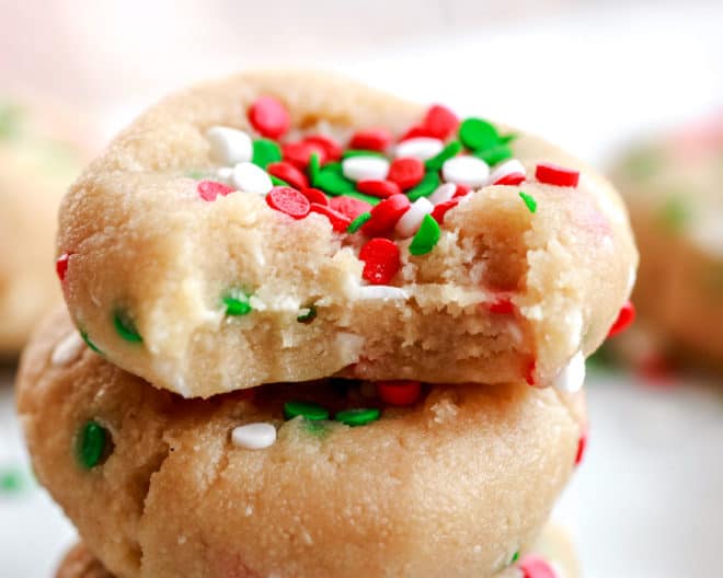 No Bake Christmas Sprinkle Cookies - The Toasted Pine Nut