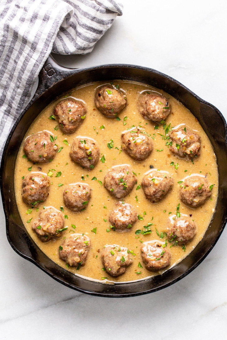 Keto & Gluten Free Turkey Swedish Meatballs - The Toasted Pine Nut