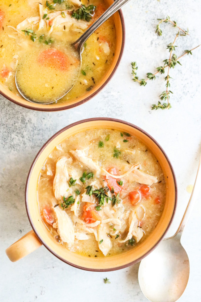 Instant Pot Chicken Cauliflower Rice Soup - The Toasted Pine Nut