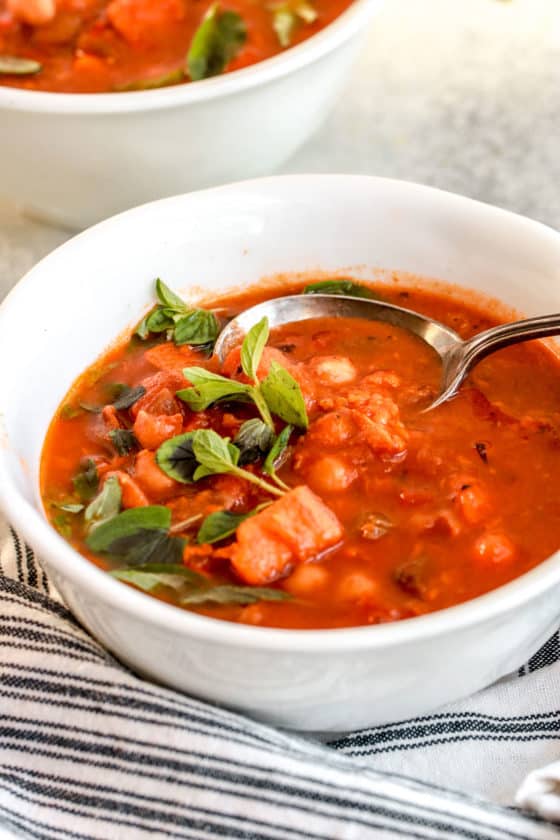 Instant Pot Moroccan Sweet Potato Chickpea Stew - The Toasted Pine Nut