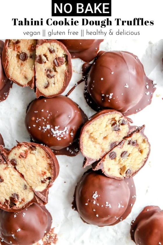 No Bake Tahini Cookie Dough Truffles - The Toasted Pine Nut