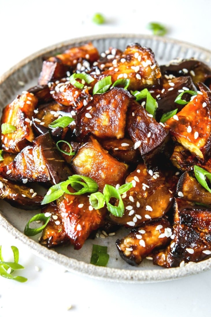 25 Min Meal: Sweet & Sticky Air Fryer Eggplant - The Toasted Pine Nut