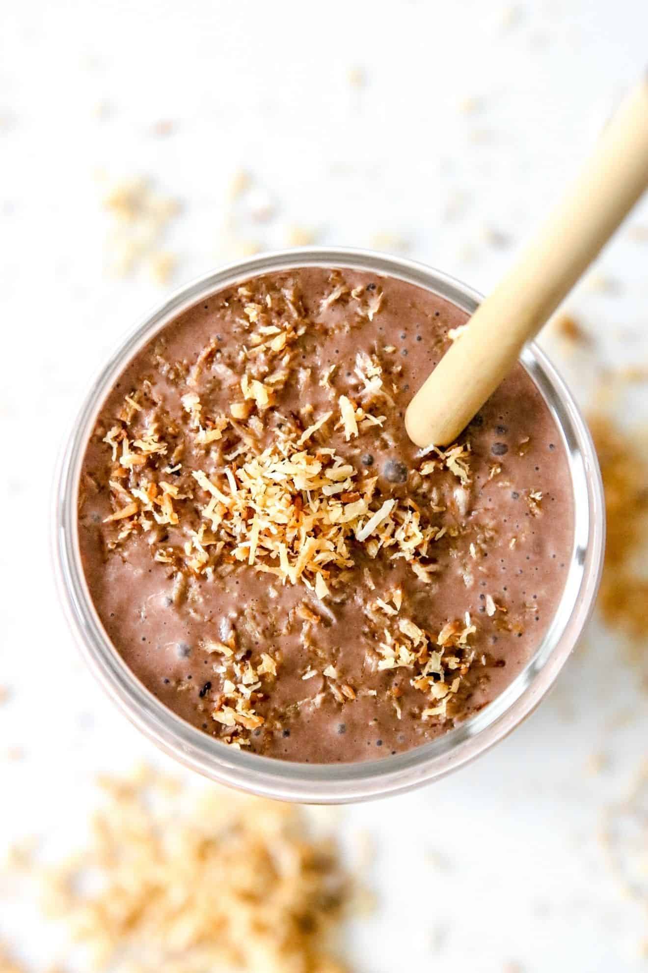 10-Min Creamy Chocolate Coconut Shake - The Toasted Pine Nut