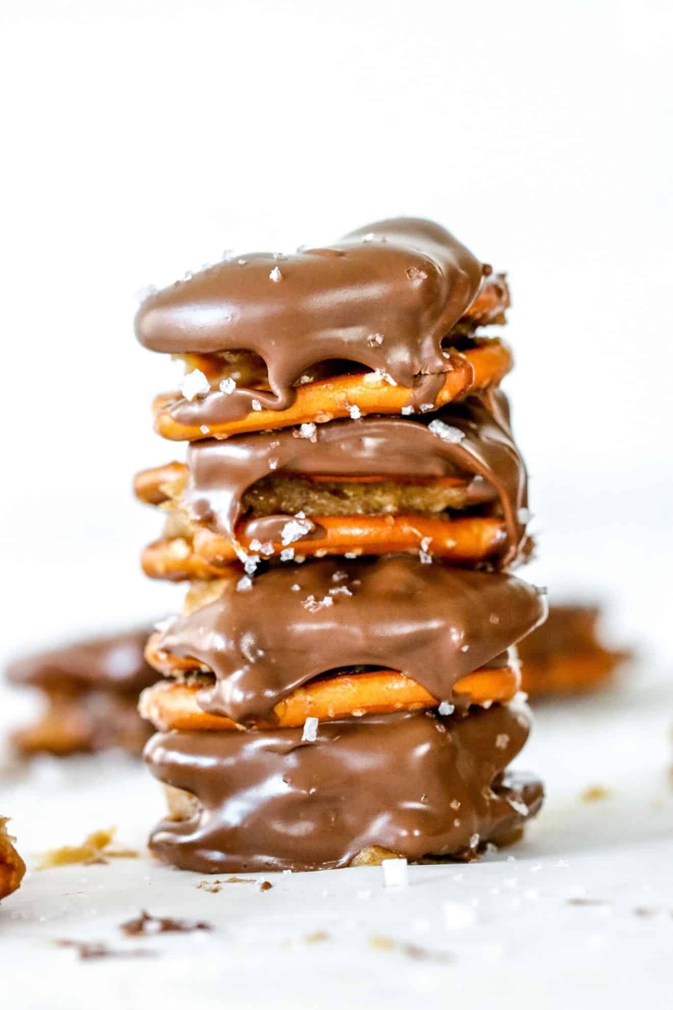 20-Min Chocolate Covered Peanut Butter Pretzels with Flakey Salt - The ...