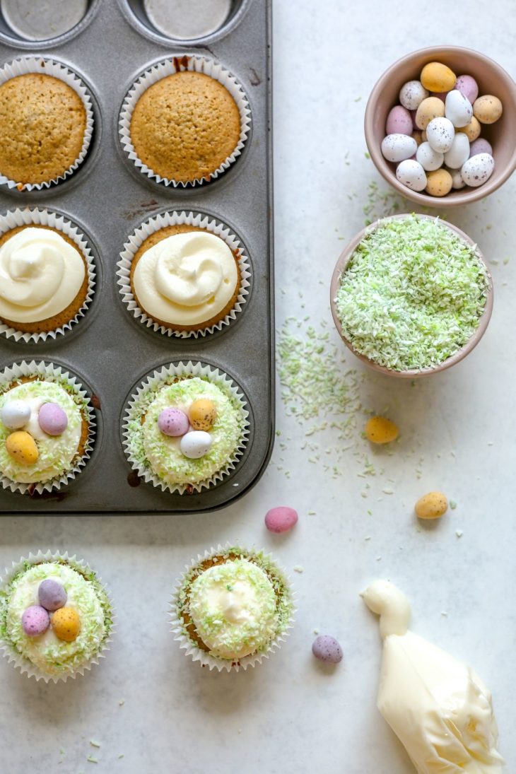 30-Min Mini Easter Egg Cupcakes using Oat Flour - The Toasted Pine Nut