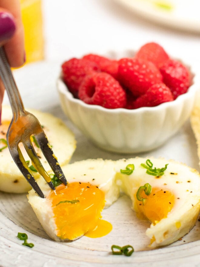 How to Cook Runny Eggs in a Mini Muffin Pan - The BakerMama