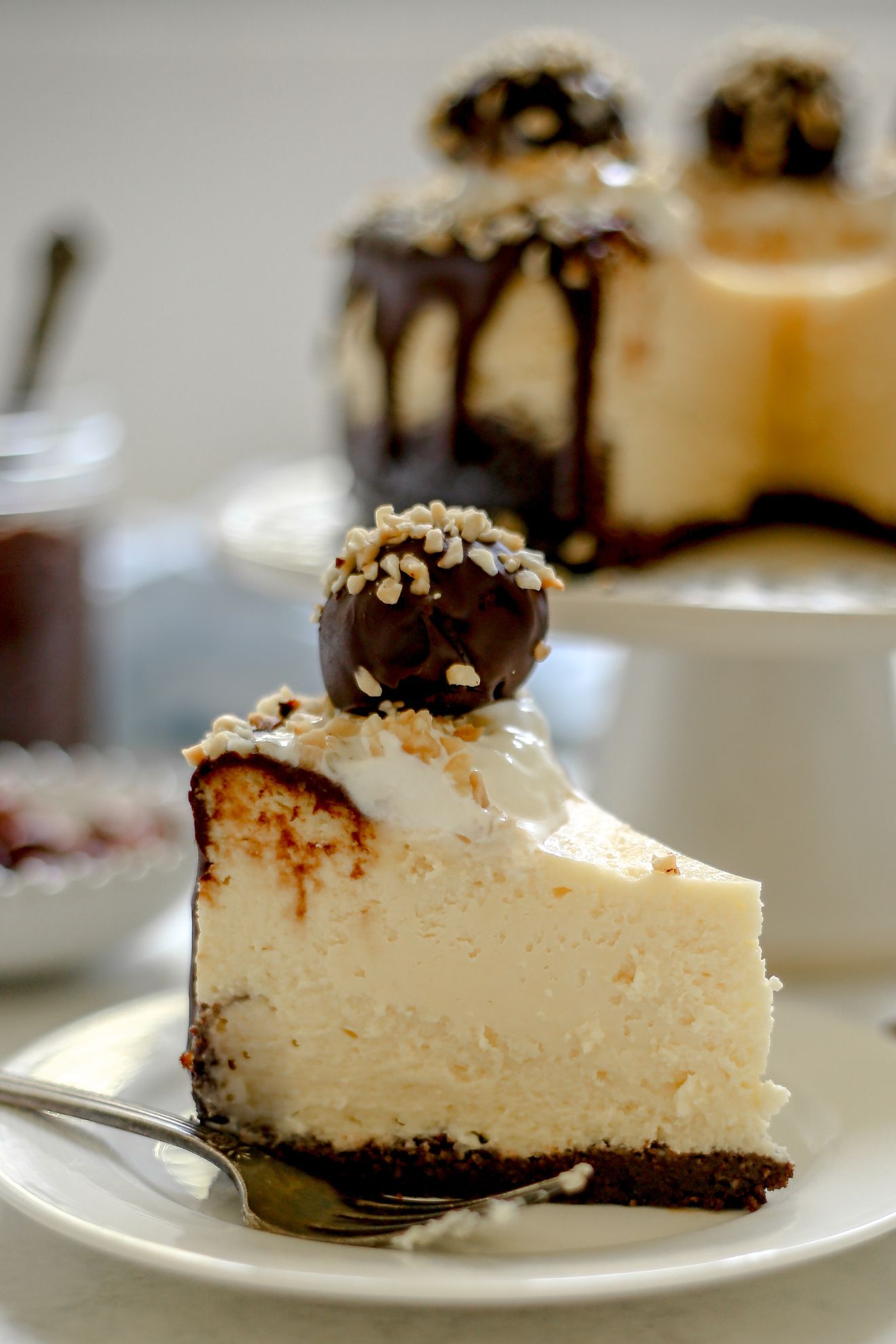Rich & Velvety Ferrero Rocher Cheesecake - The Toasted Pine Nut