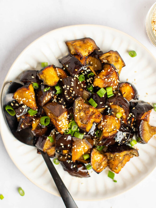 25 Minute Sweet & Sticky Air Fryer Eggplant - The Toasted Pine Nut